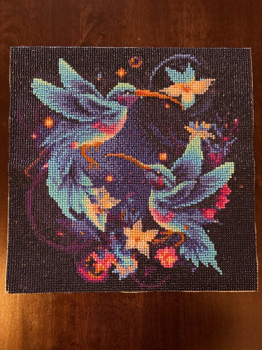 Blue Hummingbirds Diamond Art Painting - Unframed - 12"x12"